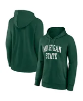 Women's Fanatics Green Michigan State Spartans Basic Arch Pullover Hoodie