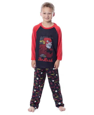 Dc Boys' Classic The Flash Crimson Comet Raglan Kids Sleep Pajama Set