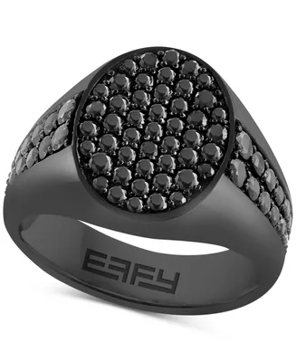 Effy Men's Black Spinel Ring (2-1/3 ct. t.w.) in Black Pvd-Plated Sterling Silver