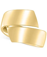 Italian Gold Bypass Ring 14k Yellow and White