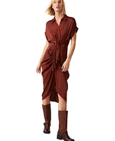 Steve Madden Women's Tori Tie-Front Midi Shirtdress