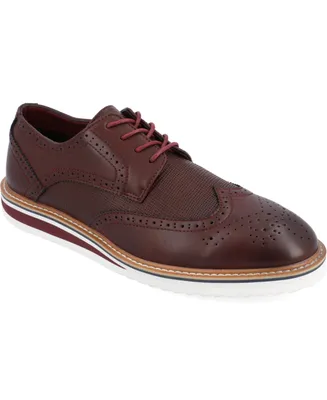 Vance Co. Men's Warrick Wide Width Tru Comfort Foam Wingtip Lace-Up Derby Dress Shoes