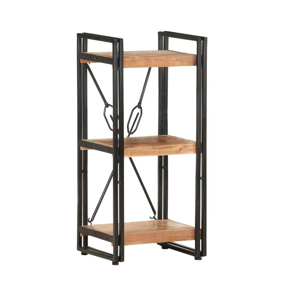 vidaXL 3-Tier Bookcase 15.7"x11.8"x31.5" Solid Acacia Wood