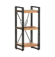 vidaXL 3-Tier Bookcase 15.7"x11.8"x31.5" Solid Acacia Wood