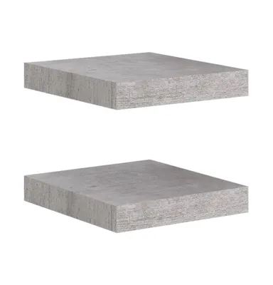 vidaXL Floating Wall Shelves 2 pcs Concrete Gray 9.1"x9.3"x1.5" Mdf