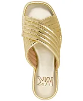 Michael Kors Portia Slip-On Crisscross Quilted Slide Sandals