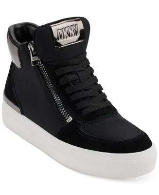 Dkny Women's Cindell Lace-Up Zipper High Top Sneakers