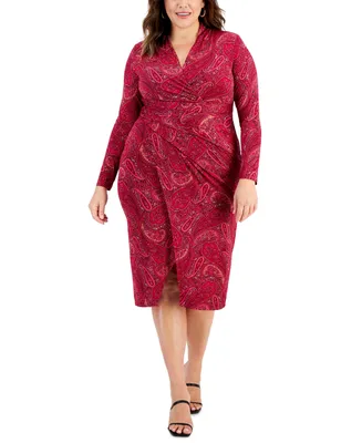 Rachel Rachel Roy Plus Size Floral-Print Twist-Front Dress