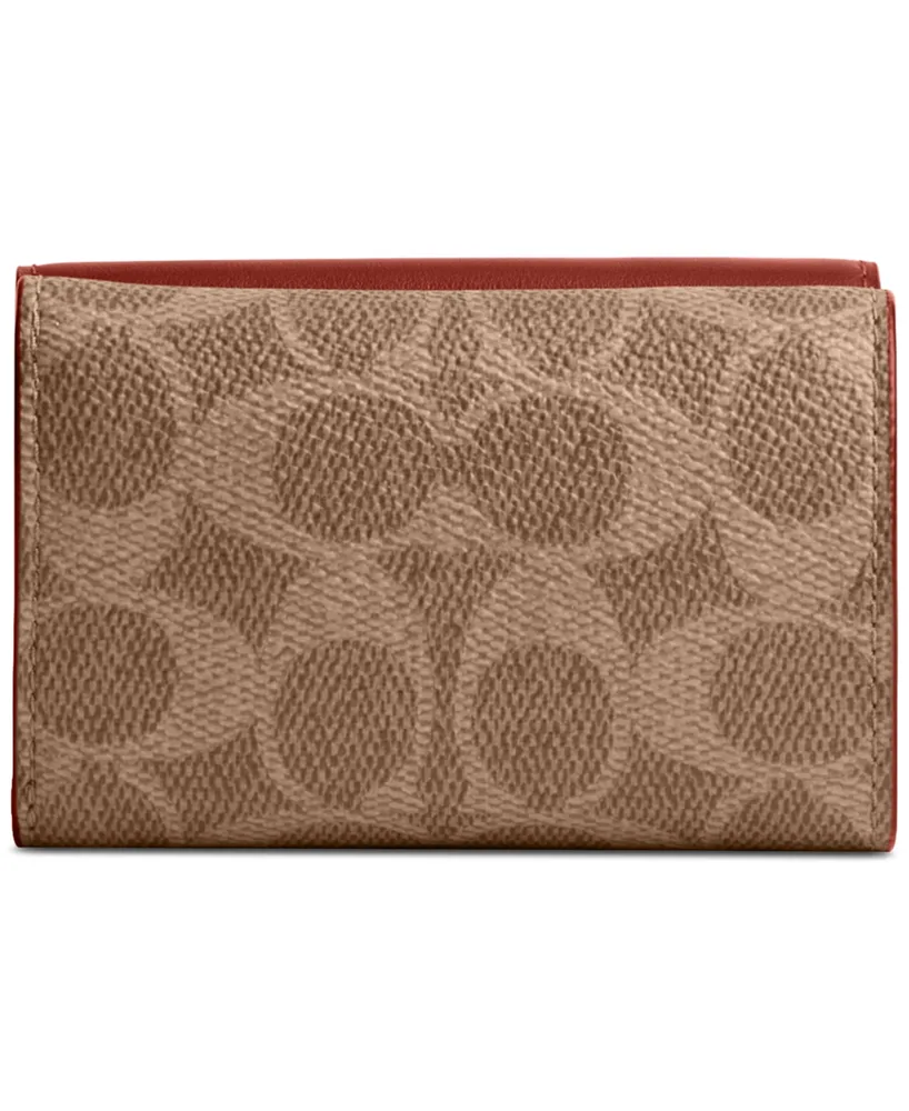 Coach Essential Coated Canvas Signature Mini Trifold Wallet