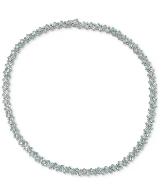 Sky Blue Topaz (39-3/4 ct. t.w.) & White Topaz (2-1/8 ct. t.w.) 18" Collar Necklace in Sterling Silver