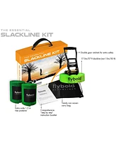 flybold Slackline Kit | Slack Line Longer 57 ft Line with Tree Protectors and Carry Bag | Tight Rope Slack Lines for Backyard | for Kids and Adults