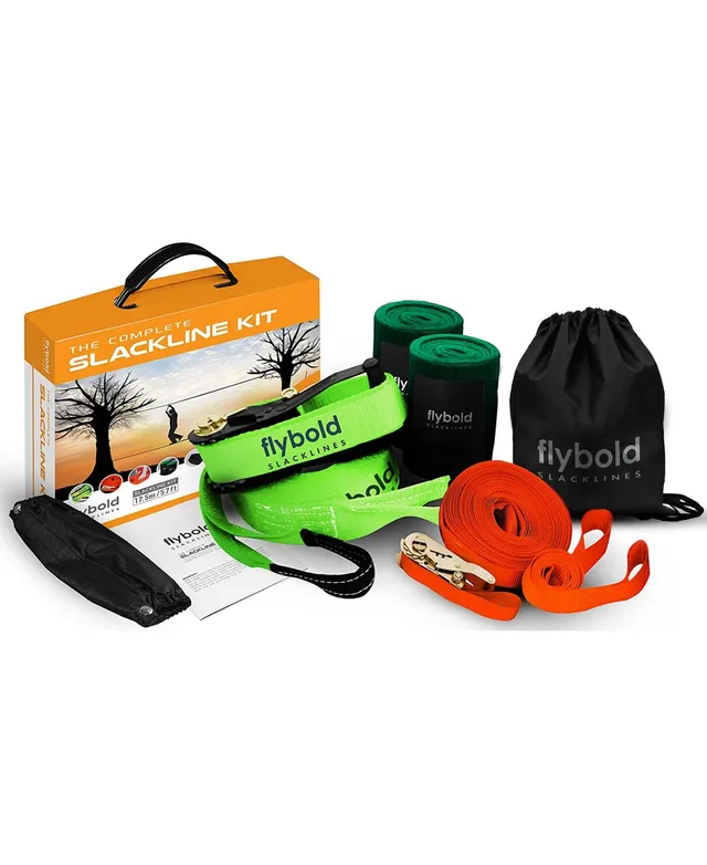 flybold Slacklines The COMPLETE SLACKLINE KIT 57 FT / 17.5 M Slackline