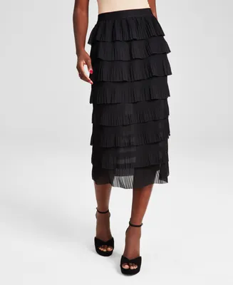 And Now This Women's Tiered Pull-On Midi Skirt, Created for Macy's