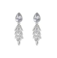 Petite Silver Crystal Drops Earrings