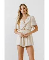 Free the Roses Women's Knotted Romper