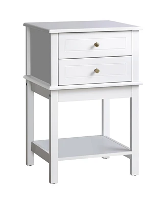 Homcom Modern Accent Side Table, End Table with Drawer and Shelf,