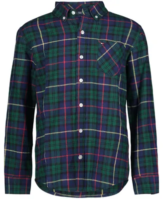 Tommy Hilfiger Big Boys Long Sleeve Watch Plaid Shirt