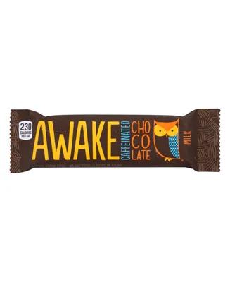 Awake Chocolate - Bar Caffeine Milk Chocolate - Case of 12-1.55 Oz