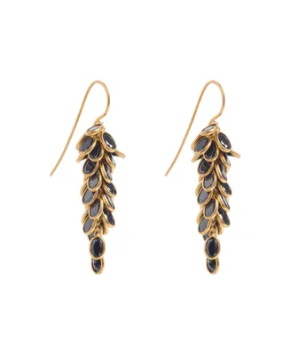 Gold And Black Midi Crystal Drop Earrings