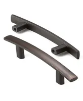 Cauldham Pack Solid Kitchen Cabinet Arch Pulls Handles (3" Hole Centers) - Modern Curved Drawer/Door Hardware - Style M242