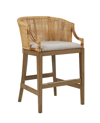 Martha Stewart Collection Playa 25" High Handcrafted Rattan Counter Stool