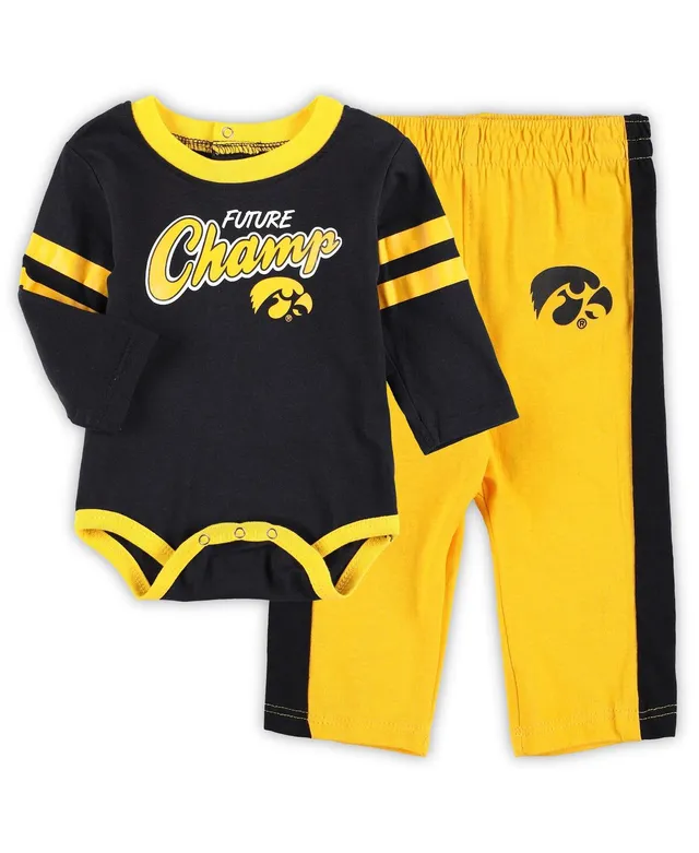 Outerstuff Girls Newborn and Infant Black, Gold Iowa Hawkeyes Too