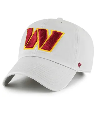 Men's '47 Brand Gray Washington Commanders Clean Up Adjustable Hat