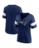 Women's Fanatics Navy New England Patriots Plus Size Logo V-Neck T-shirt