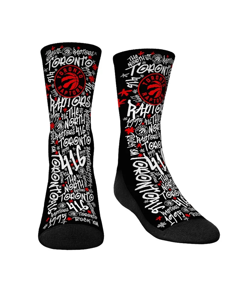 Youth Boys and Girls Rock 'Em Socks Toronto Raptors Graffiti Crew Socks