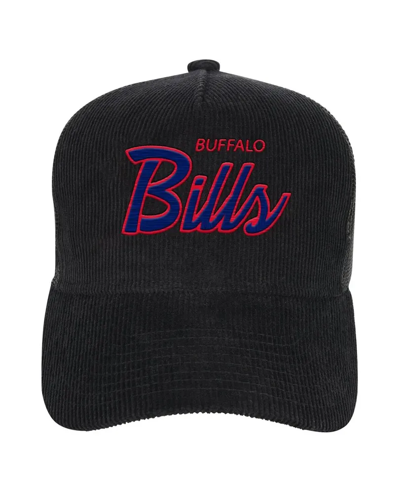 Big Boys and Girls Mitchell & Ness Black Buffalo Bills Times Up Precurved Trucker Adjustable Hat