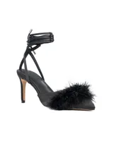 Womens Saylor- Faux Feather Heel Sandal