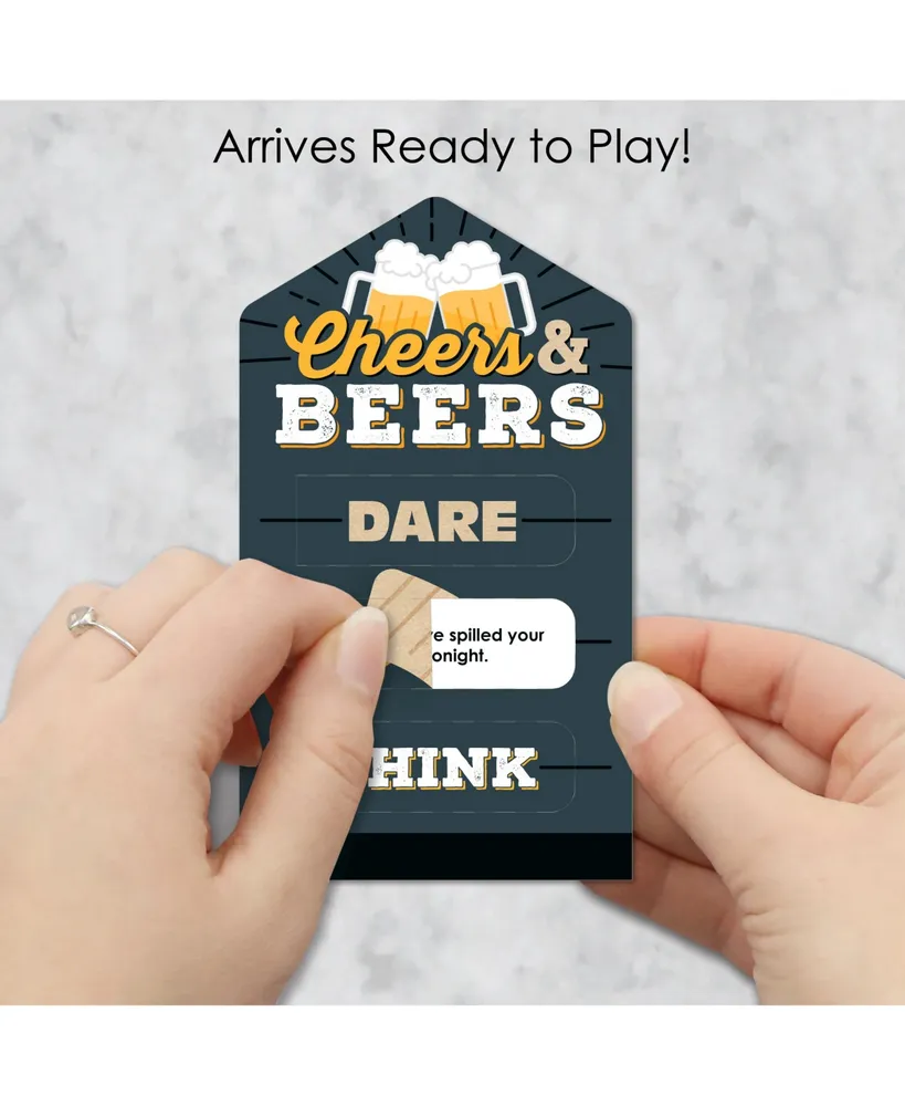 Cheers and Beers Happy Birthday Party Game - Dare, Drink, Think Pull Tabs 12 Ct