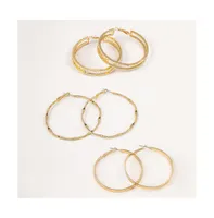 Aaliyah Trio Queen Hoop Earring Set