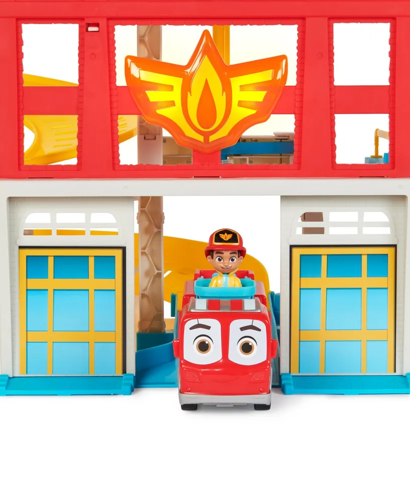 Firebuds Hq Playset with Lights, Sounds, Fire Truck Toy, Action Figure and Vehicle Launcher - Multi