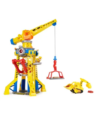 Rubble & Crew, Bark Yard Crane Tower Playset with Rubble Action Figure, Toy Bulldozer Kinetic Build-It Play Sand, Kids Toys for Boys Girls 3 Plus