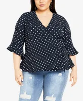 City Chic Plus Fresh Spot Top