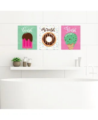 Sweet Shoppe Unframed Wash, Brush, Flush Wall Art 8 x 10 inches Set of 3 - Assorted Pre