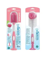 Dr. Brown's Baby Bottle and Nipple Brush Soft Touch and Sponge Brush, Pink, 2 Pack