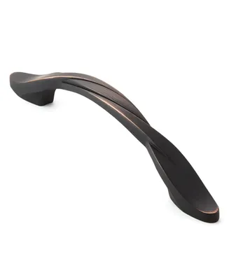Cauldham 5 Pack Solid Braided Kitchen Cabinet Pulls Handles (5" Hole Centers) - Drawer/Door Hardware - Style M260 - Oil Rubbed Bronze