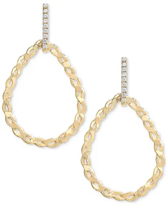 Diamond Pear-Shaped Drop Earrings (1/5 ct. t.w.) in 14k Gold-Plated Sterling Silver - Gold
