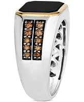 Le Vian Chocolatier Men's Onyx & Chocolate Diamond (1/2 ct. t.w.) in Sterling Silver & 14k Gold