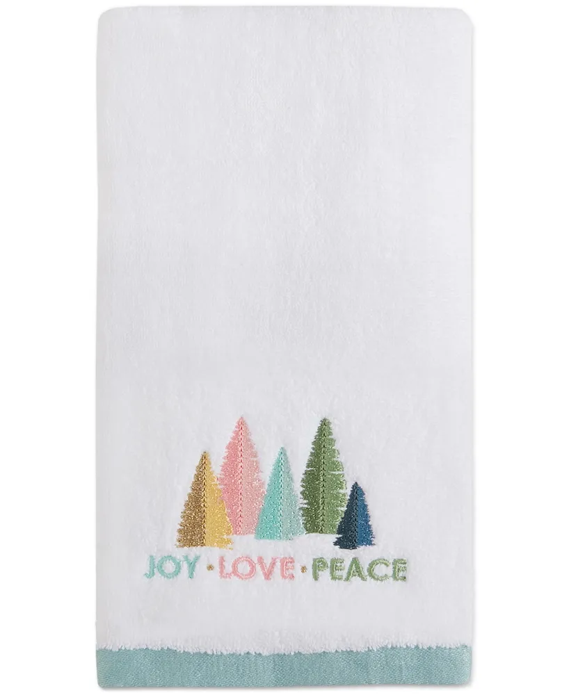 Holiday Lane Embroidered Holiday 2-Pc. Hand Towels, 16" x 28", Created for Macy's