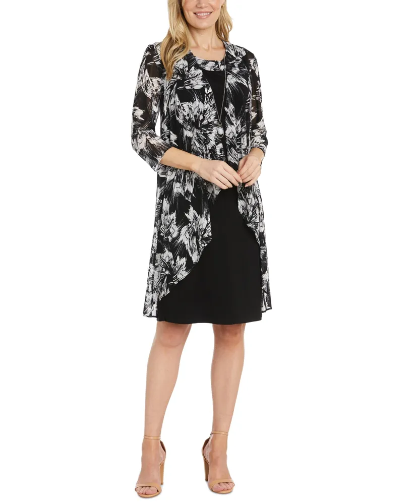 R & M Richards Petite Dress & Printed Jacket - Macy's