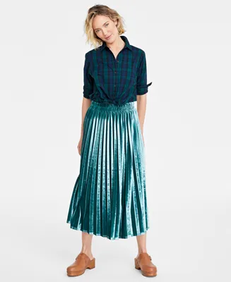 On 34th Women's Velvet Pleated Midi Skirt, Created for Macy's