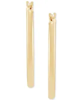 Polished Oval Tube Hoop Earrings in 10k Gold, 1 inch