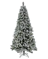 National Tree Company 7.5' Pre-Lit Snowy Hill Pine Tree with Led Lights