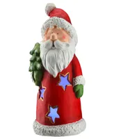 National Tree Company 17" Santa Figurine with Flashing Multicolor Light