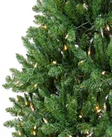 National Tree Company 7.5' Pre-Lit Artificial Chesterfield Spruce Hinged Tree, 600 Clear Lights- Ul