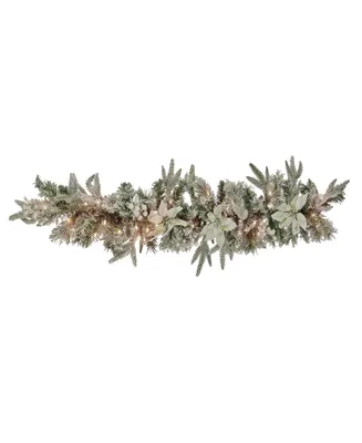 National Tree Company 48" Frosted Colonial Garland with Led Lights