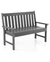 Garden Bench All-Weather Hdpe 2-Person Outdoor Bench for Front Porch Backyard